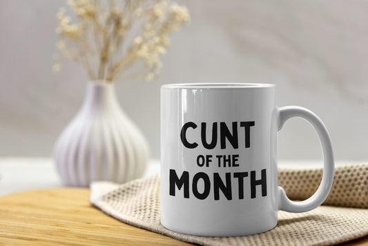 Ceramic / White Mugs | Cunt Of The Month | Black | Ceramic Mug | Wisdom and Wonder Designs