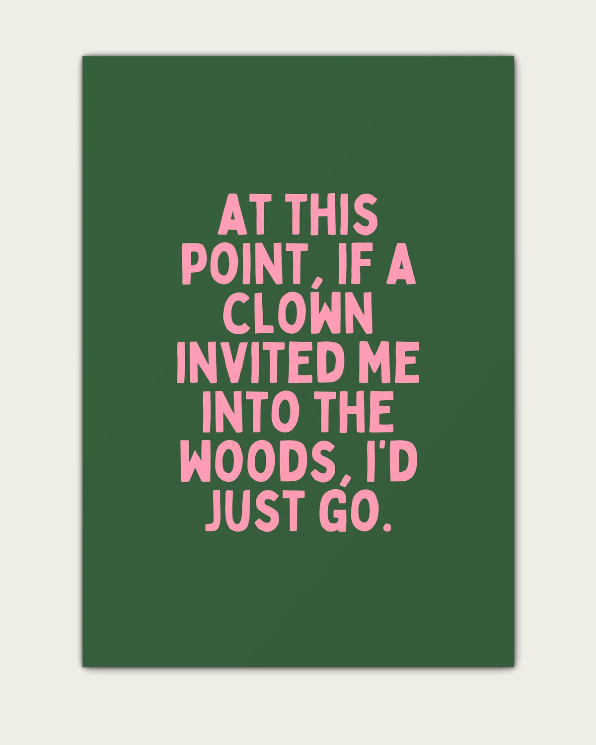 Hunter-Green-&-Blush-Pink/Unframed