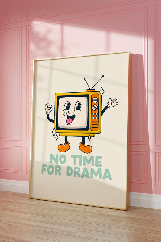 No Time For Drama | Seafoam and Cream | Art Print
