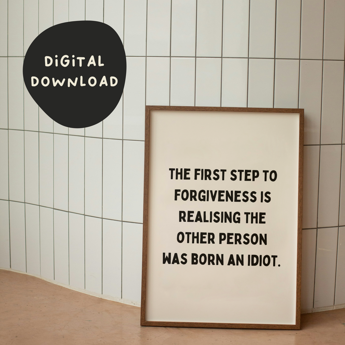 Digital Download | The First Step To Forgiveness | Black and Cream