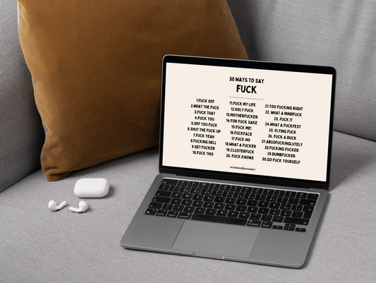 FREE | Digital Download | 30 Ways To Say Fuck | Laptop Wallpaper