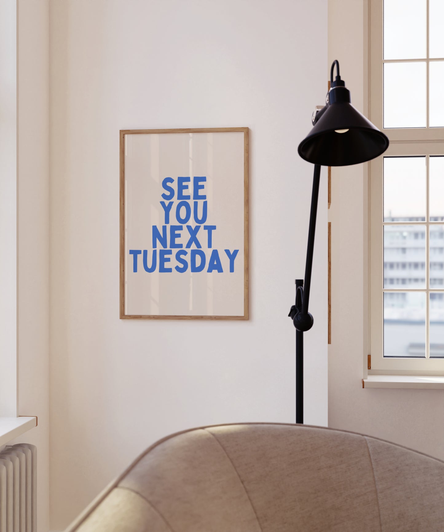 See You Next Tuesday | Blue and Cream | Art Print