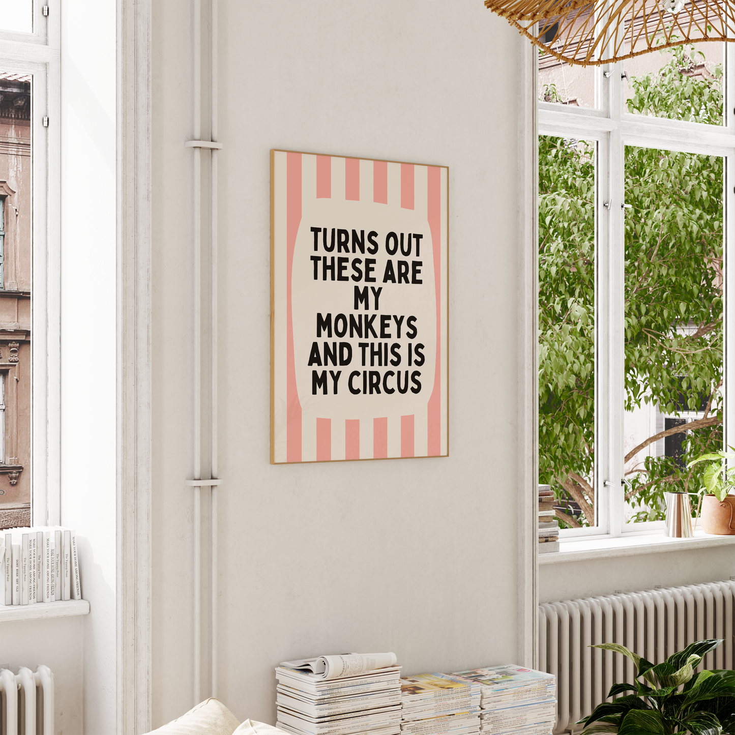 Turns Out These Are My Monkeys And This Is My Circus | Peach and Cream | Wall Art Print