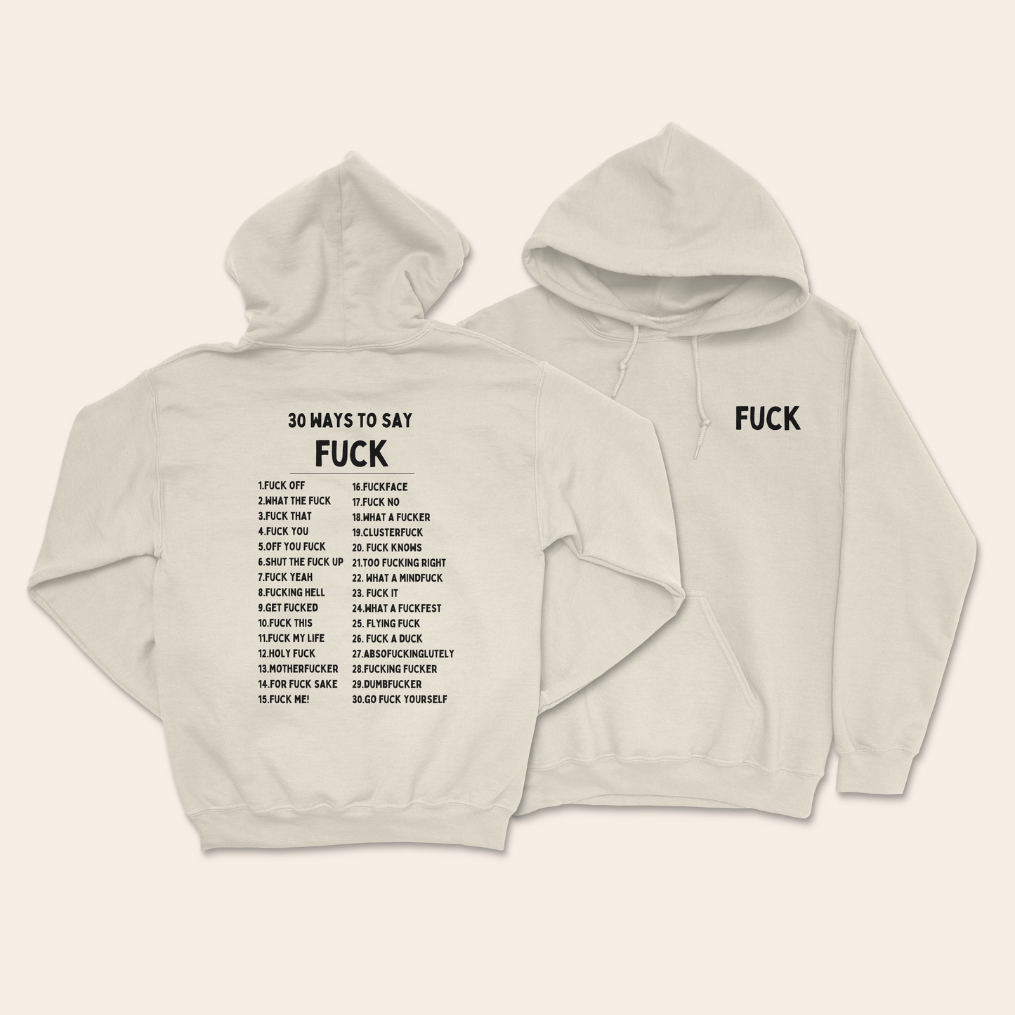 30 Ways To Say Fuck | Unisex Hoodie