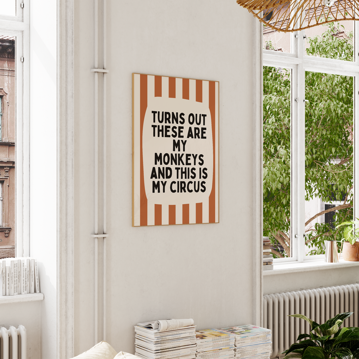 Turns Out These Are My Monkeys And This Is My Circus | Rust and Cream | Wall Art Print
