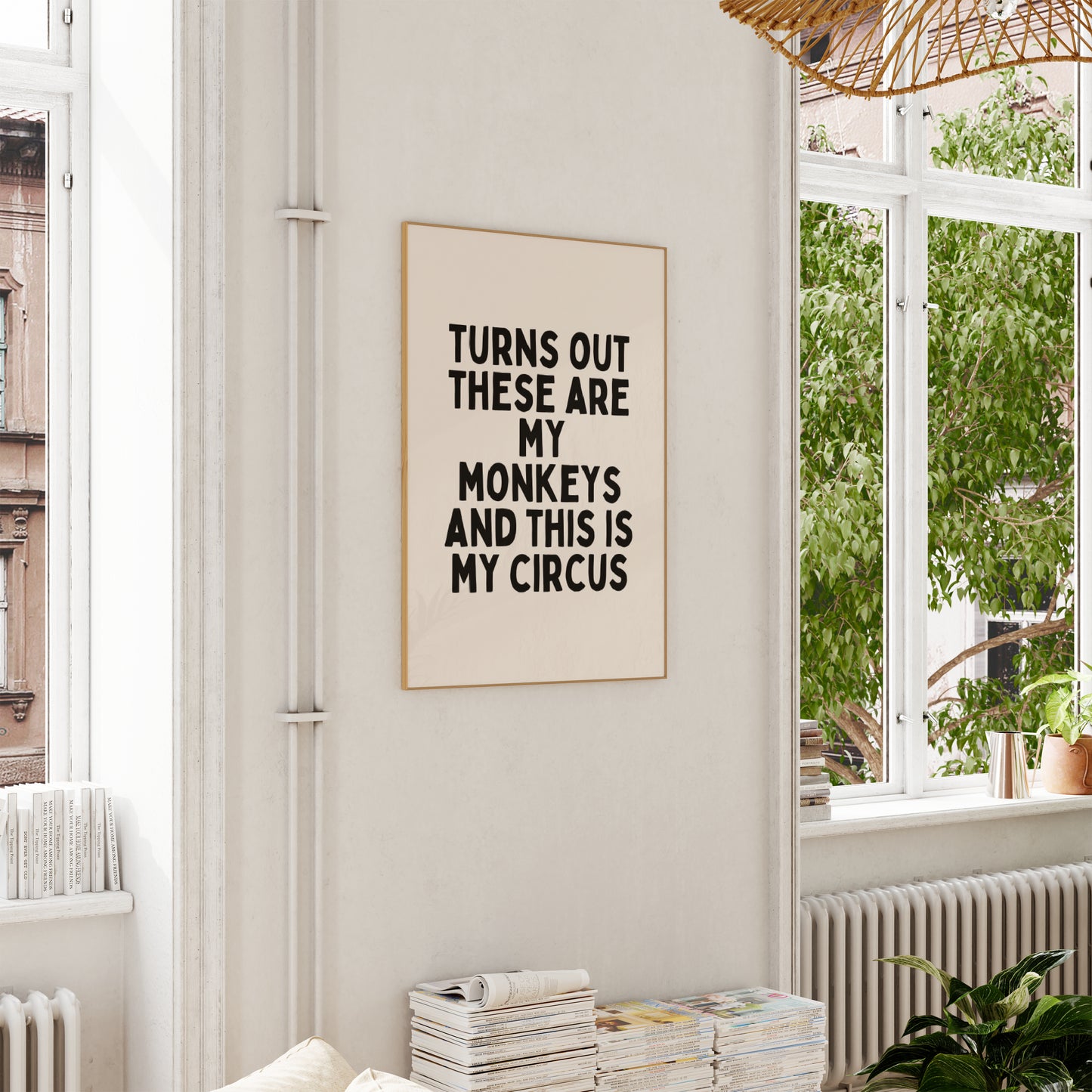 Lustre / A5 Print | Turns Out These Are My Monkeys And This Is My Circus | Black and Cream | Art Print | Wisdom and Wonder Designs