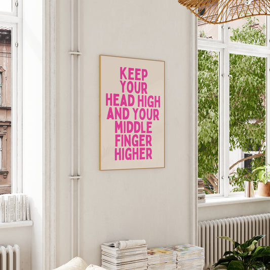 Default Title Digital Download | Digital Download | Keep Your Head High | Hot Pink and Cream | Wisdom and Wonder Designs
