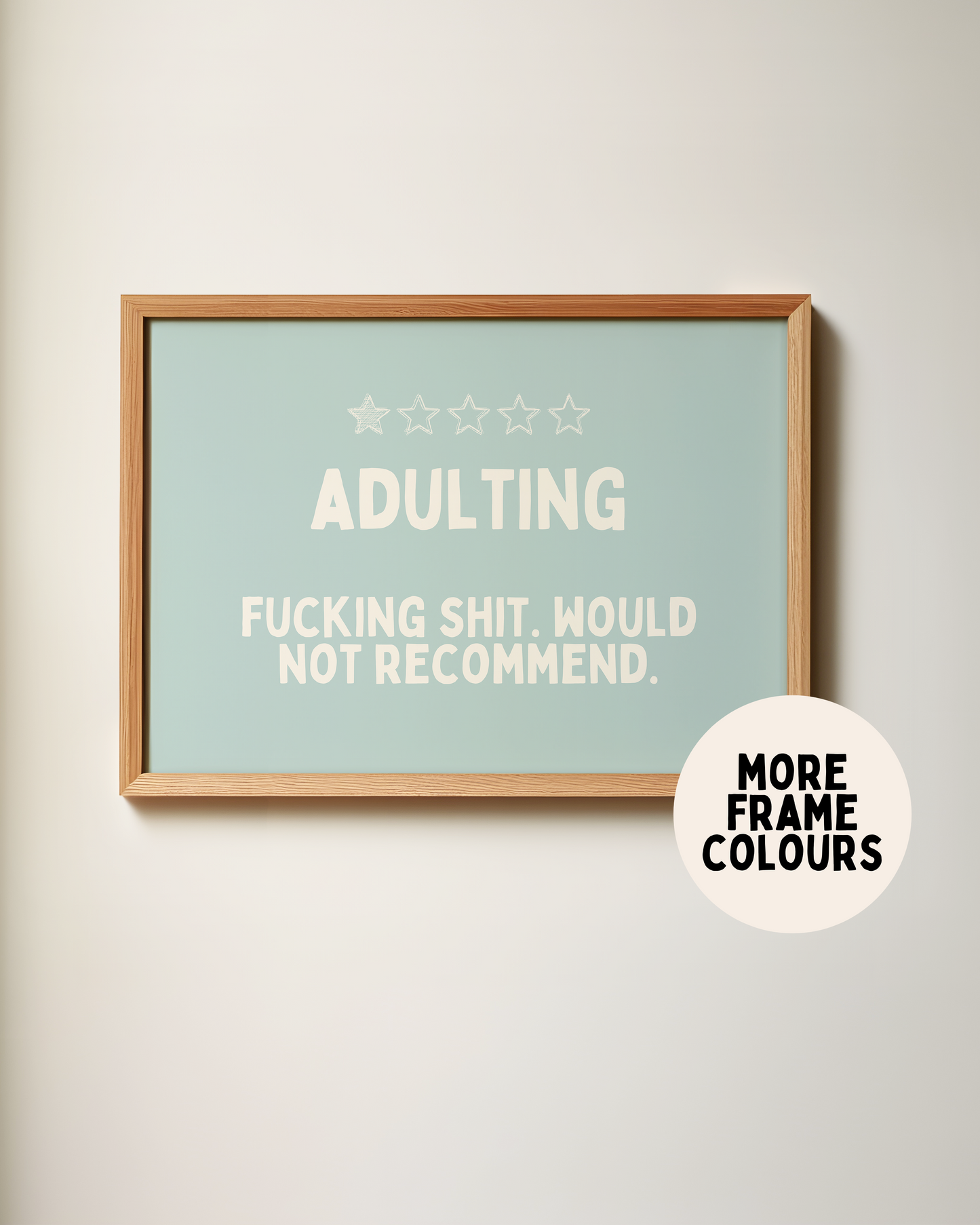 Framed | Adulting | Seafoam and Cream | Landscape | Art Print