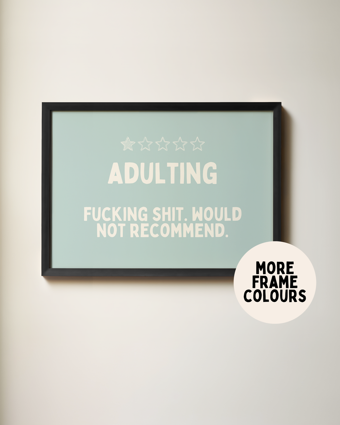 Framed | Adulting | Seafoam and Cream | Landscape | Art Print
