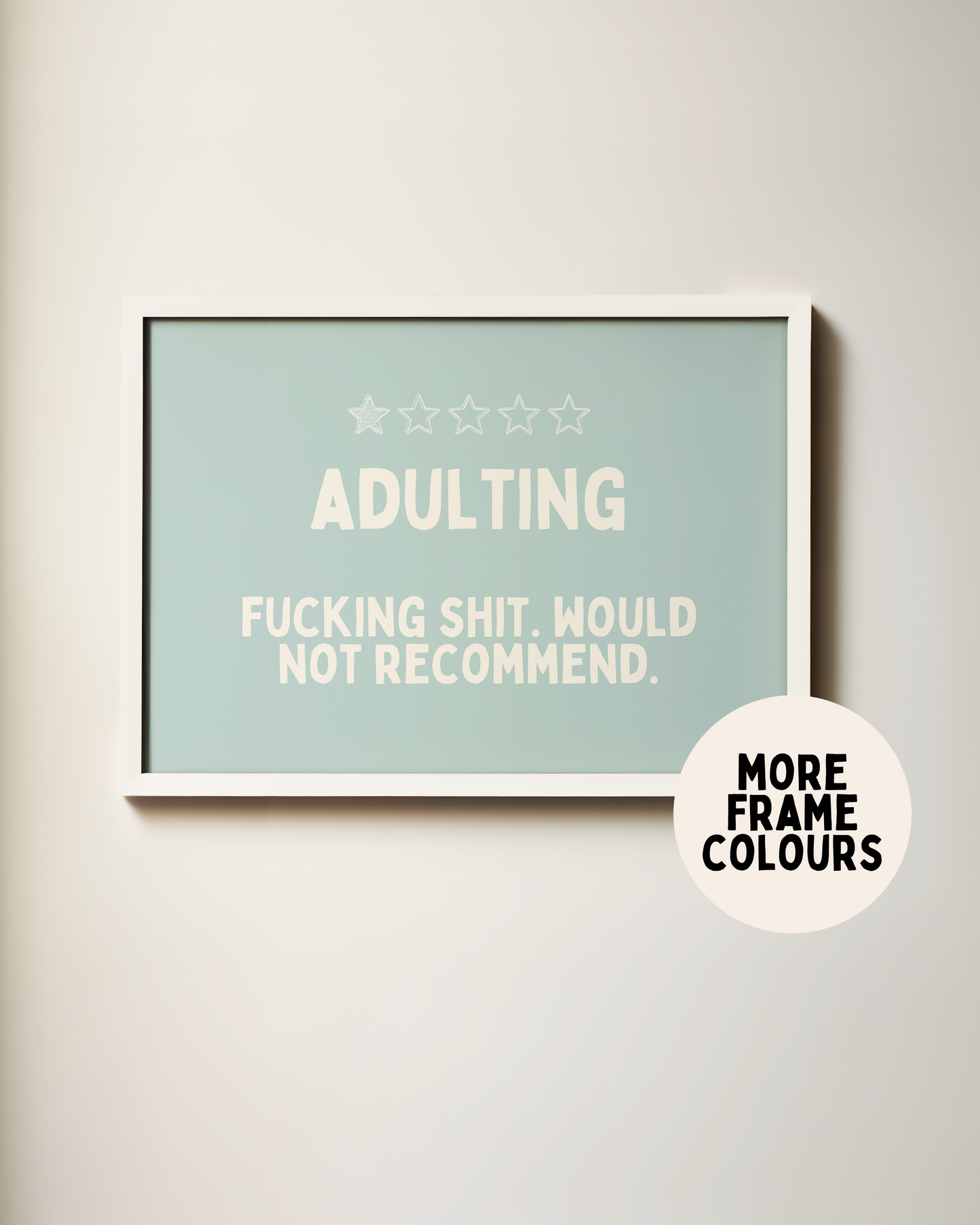 Framed | Adulting | Seafoam and Cream | Landscape | Art Print