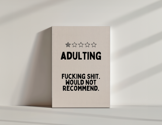 Adulting | Black and Cream | Canvas