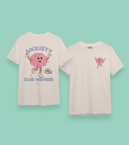 Anxiety Club Member | Back Design | Organic Unisex T Shirt