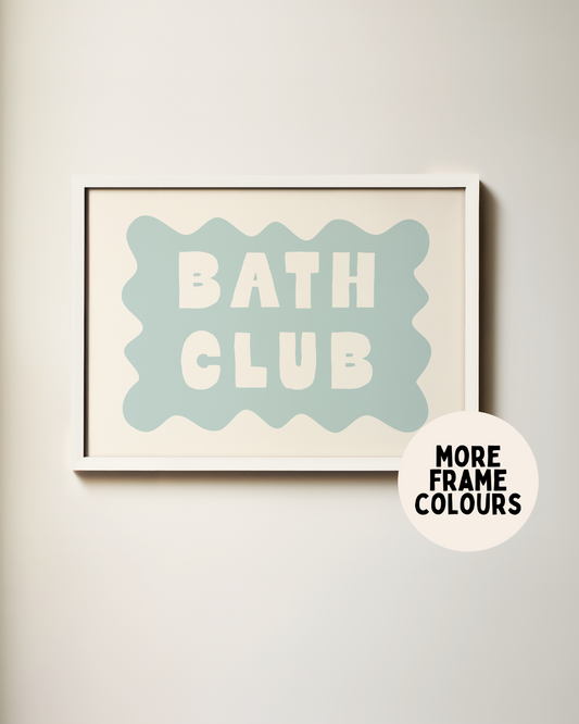 Framed | Bath Club | Seafoam & Cream | Wall Art Print