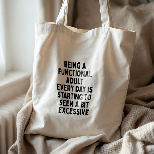 WISDOM & WONDER DESIGNS X POTS UK | Being A Functional Adult | Cotton Tote Bag