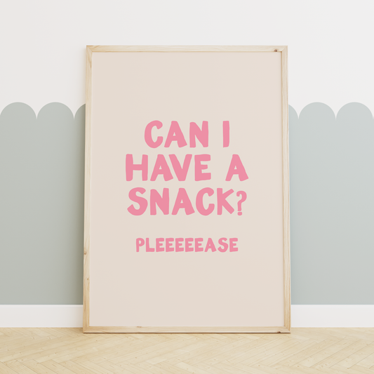WISDOM & WONDER X HEY WONDER | Can I Have A Snack? | Blush Pink and Cream | Wall Art Print