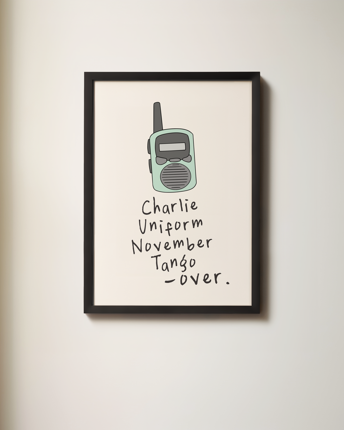 Charlie Uniform November Tango, Over | Seafoam and Cream | Art Print