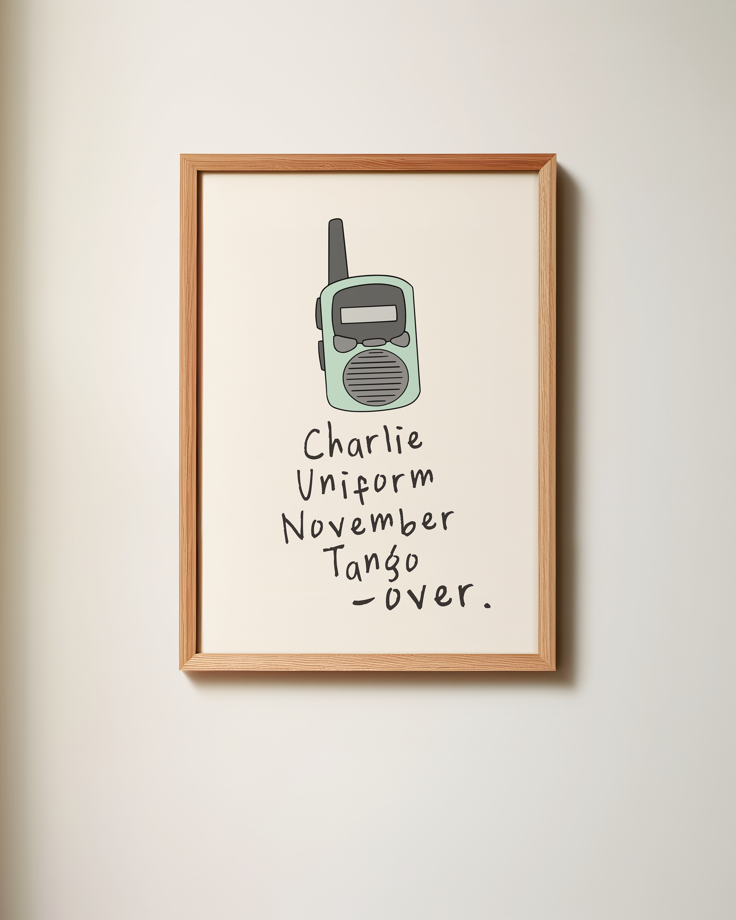 Charlie Uniform November Tango, Over | Seafoam and Cream | Art Print
