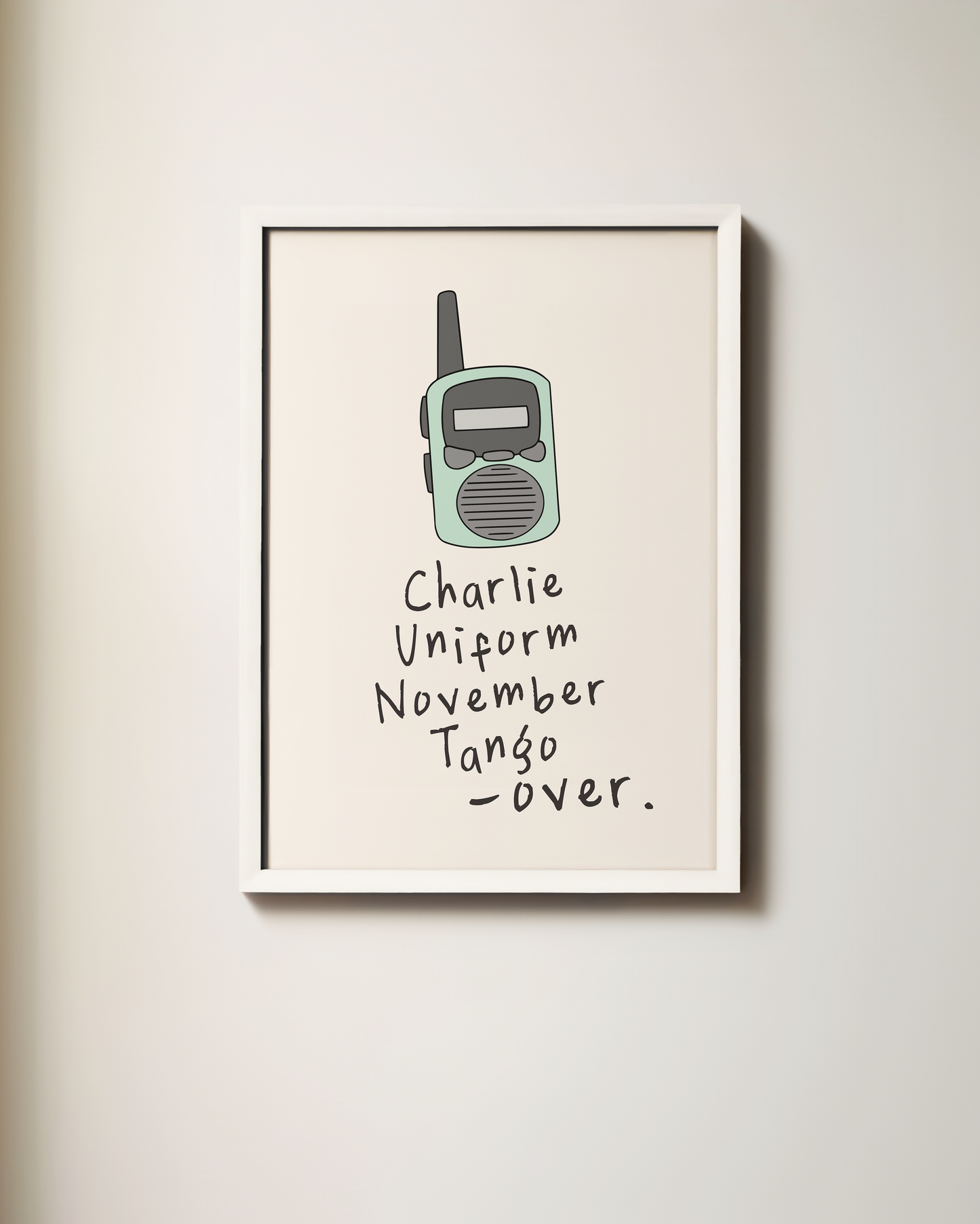 Charlie Uniform November Tango, Over | Seafoam and Cream | Art Print