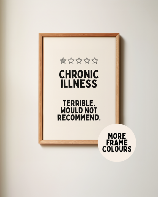 WISDOM & WONDER DESIGNS X POTS UK | Framed | Chronic Illness | Black & Cream | Wall Art Print