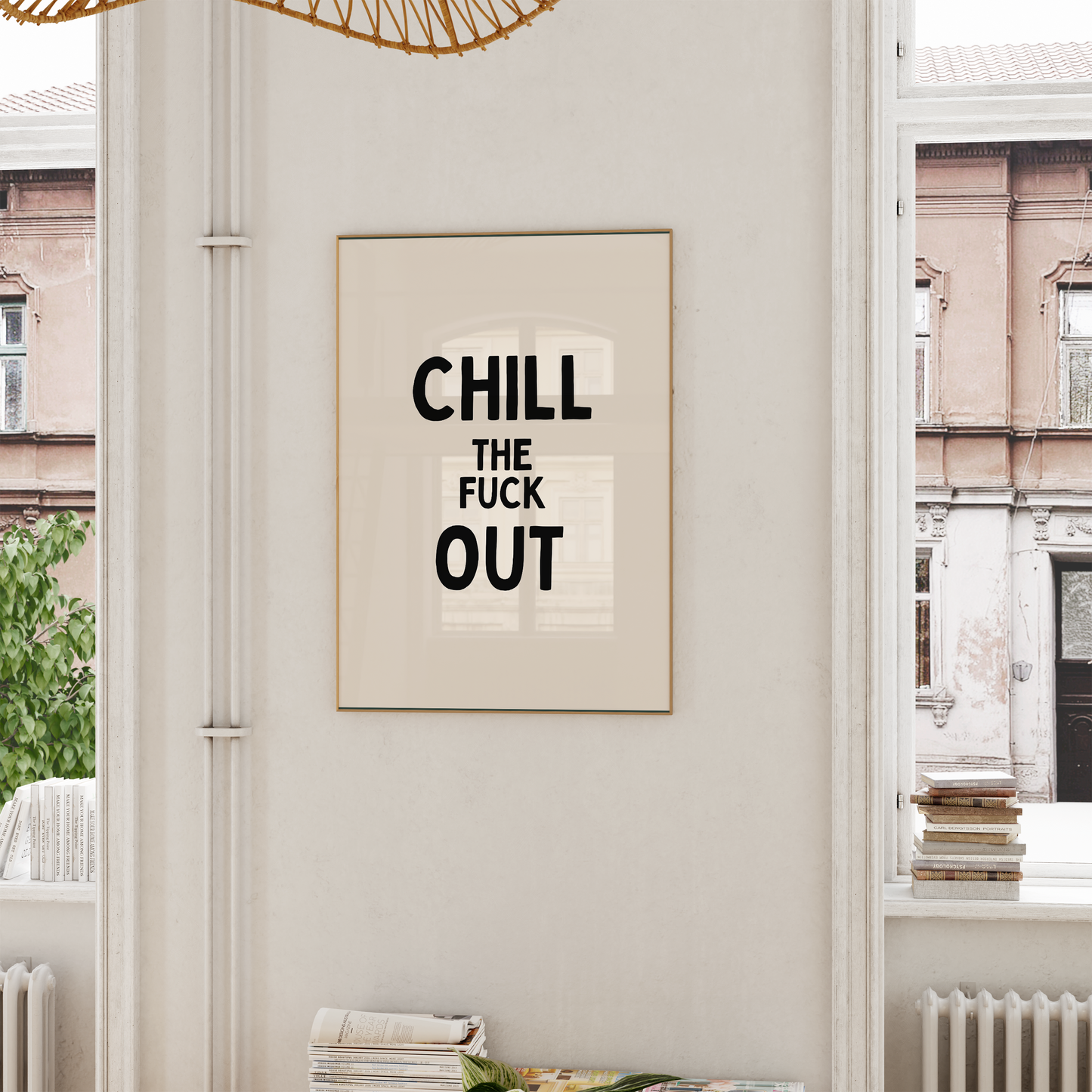 Chill The Fuck Out | Black & Cream | Art Print