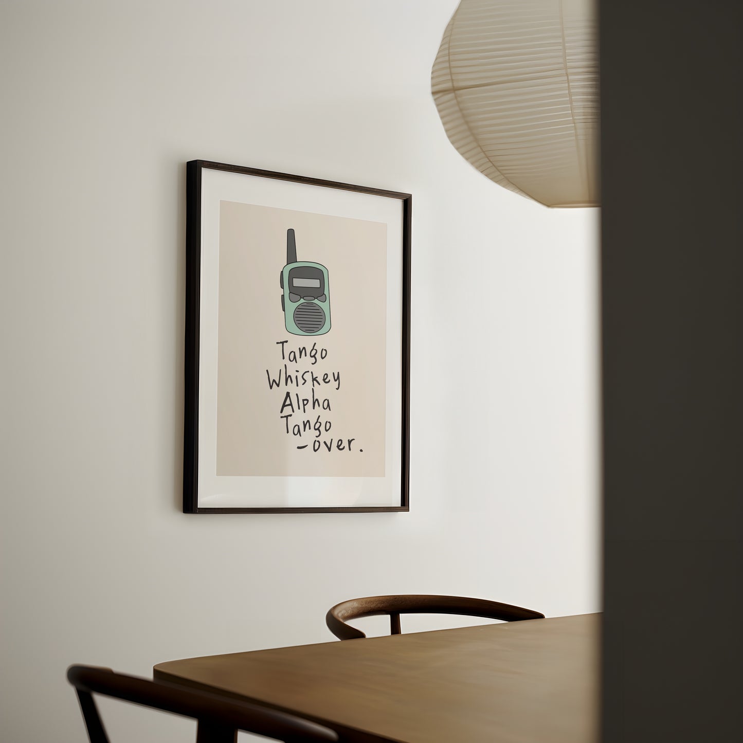 Tango Whiskey Alpha Tango, Over | Walkie Talkie | Seafoam | Art Print