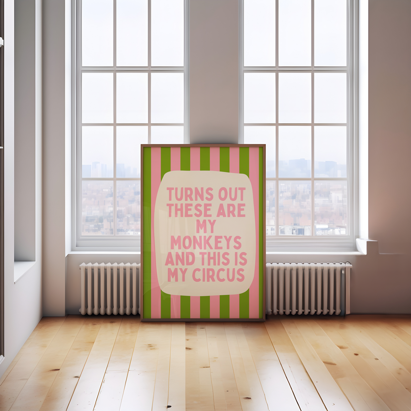 Turns Out These Are My Monkeys And This Is My Circus | Blush Pink and Pear | Wall Art Print