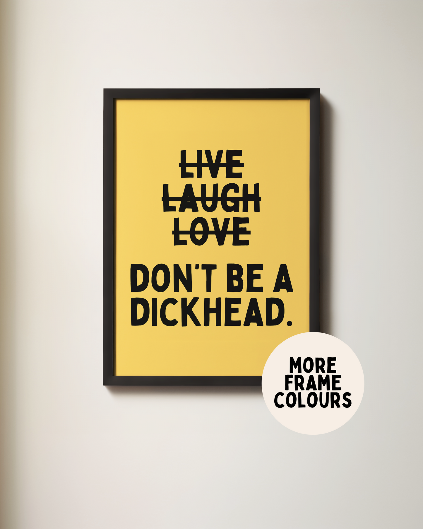 Don't Be A Dickhead | Black and Yellow | Art Print