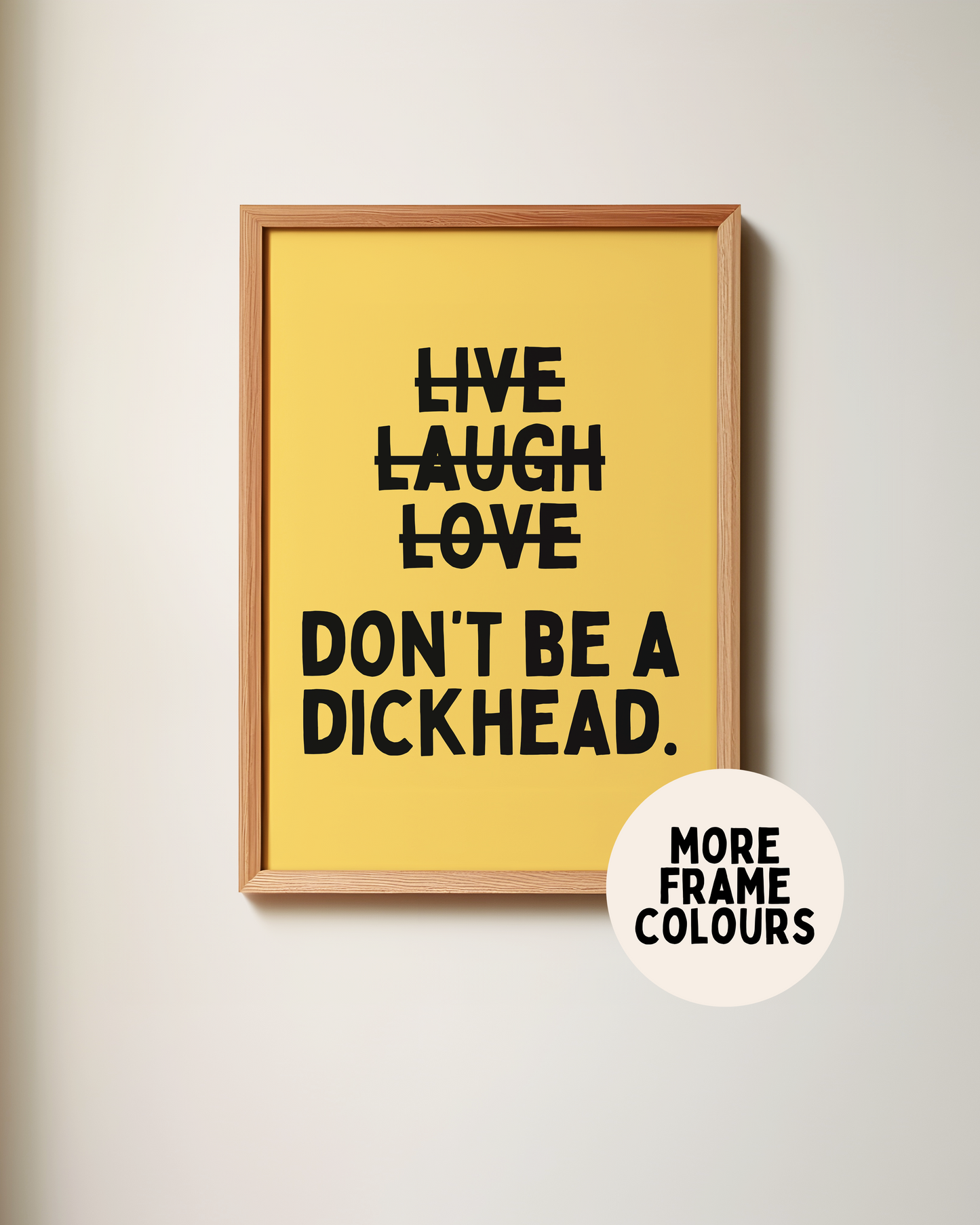 Don't Be A Dickhead | Black and Yellow | Art Print