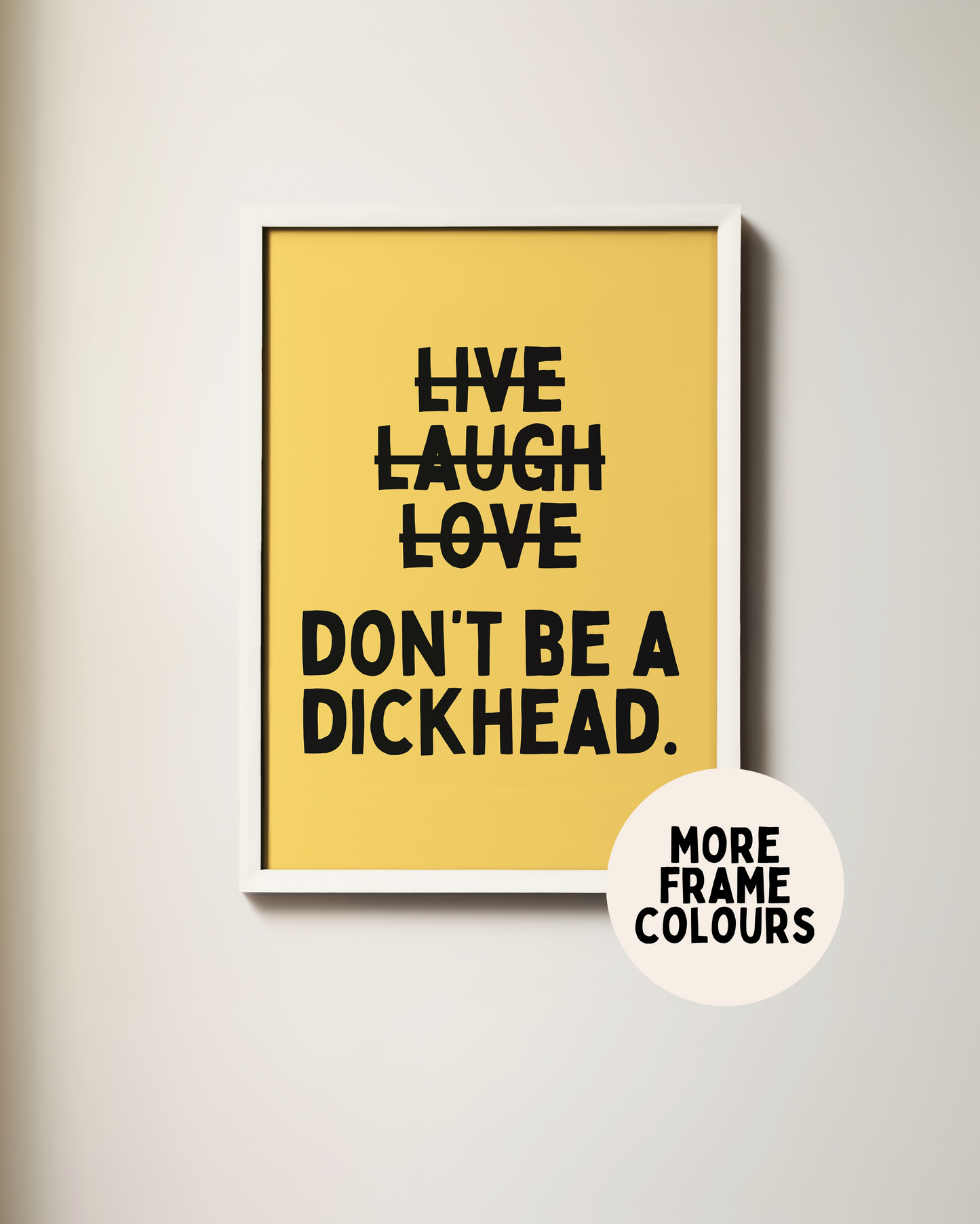 Don't Be A Dickhead | Black and Yellow | Art Print