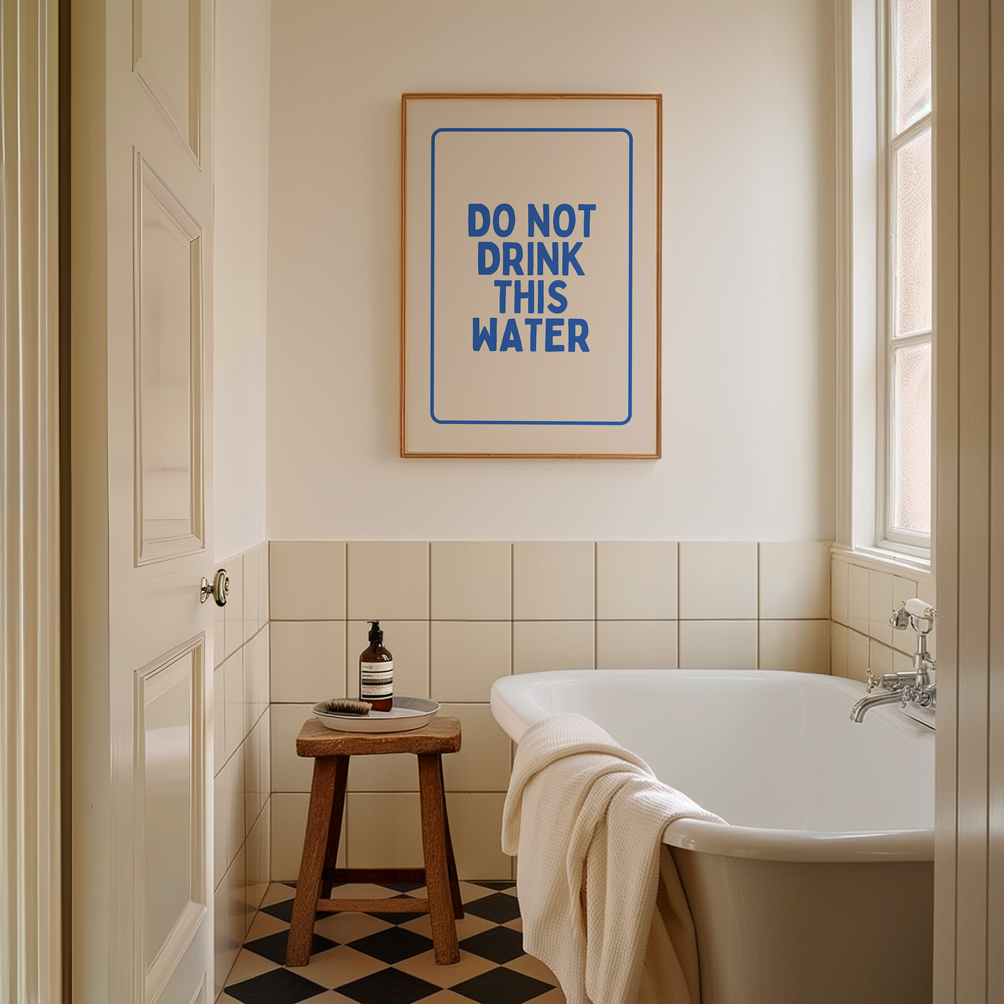 Do Not Drink This Water | True Blue & Cream | Art Print