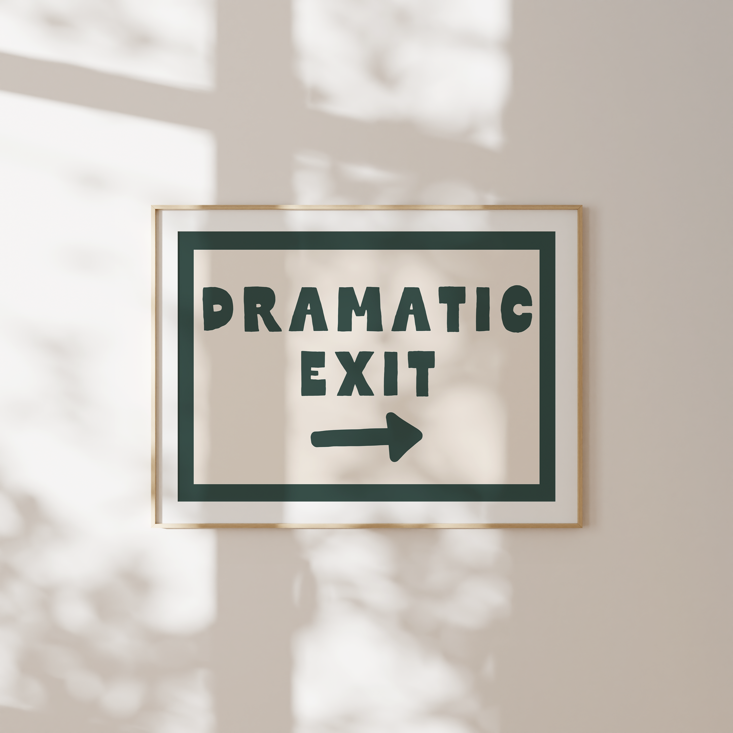 Dramatic Exit | Forest Green & Cream | Art Print