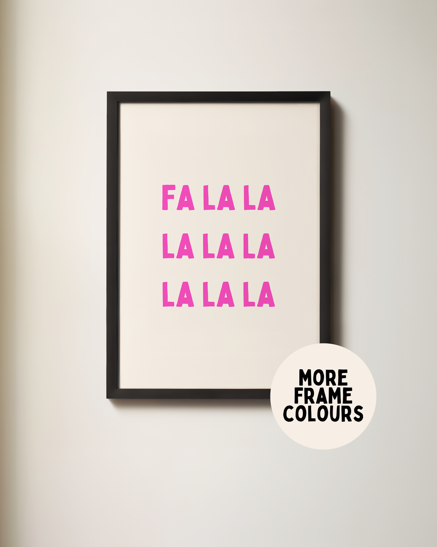 Fa La La La | Hot Pink & Cream | Christmas Art Print