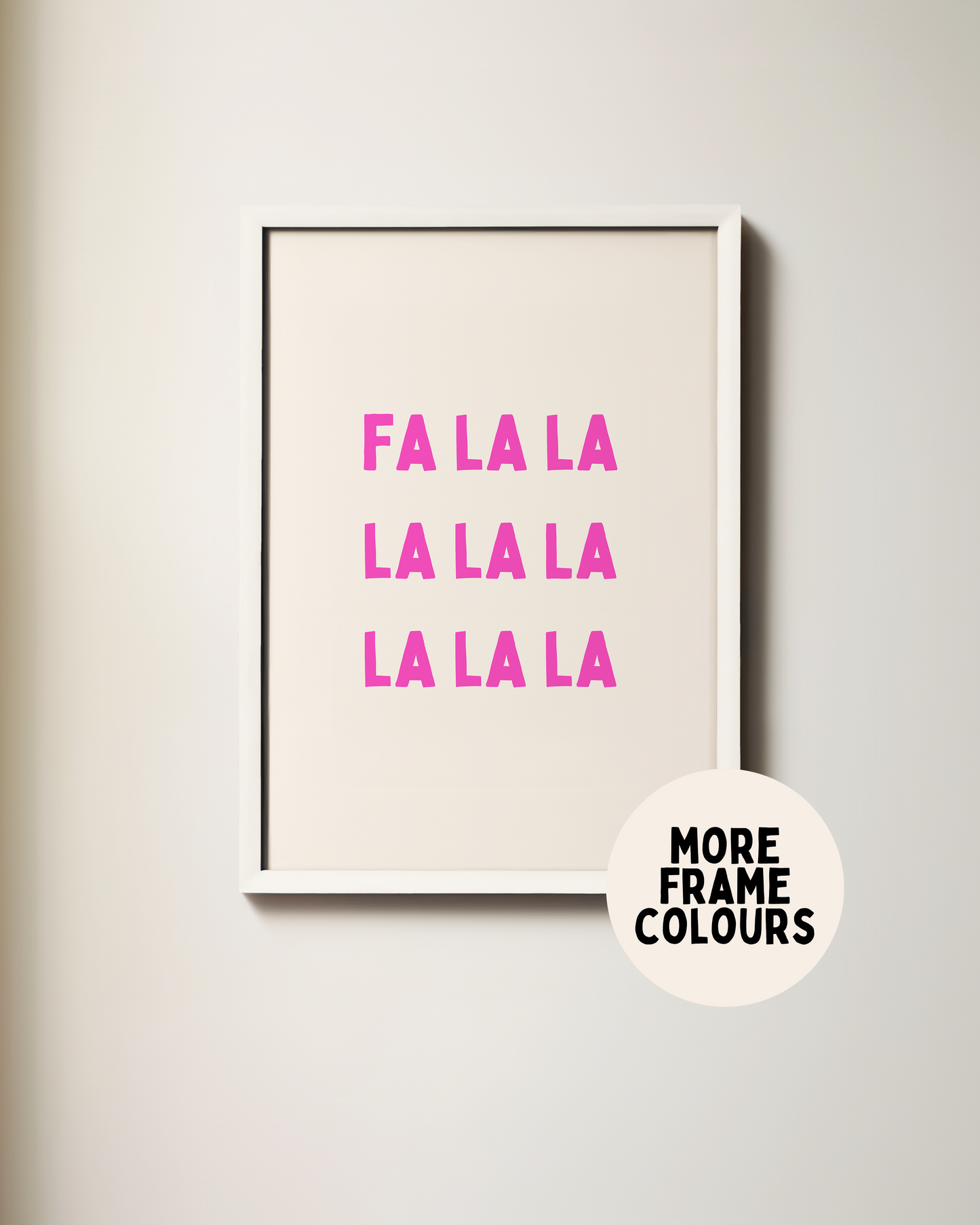 Fa La La La | Hot Pink & Cream | Christmas Art Print