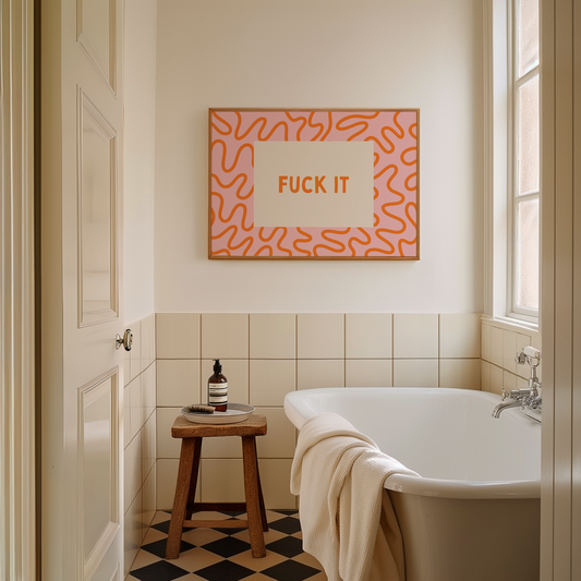 Fuck It | Orange & Blush | Art Print