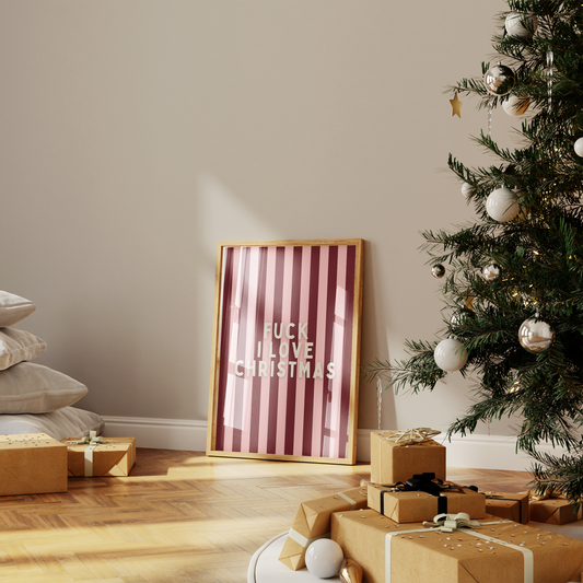 Fuck, I Love Christmas | Plum & Blush | Christmas Art Print