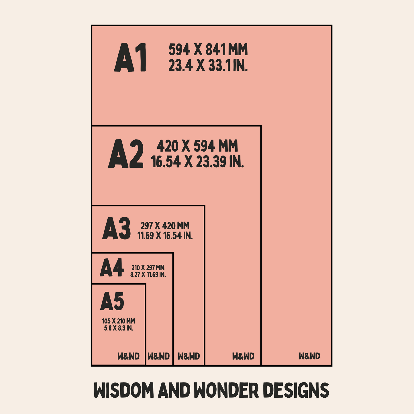 A4 Print | New Plan: Fuck It | Landscape | Black and Cream | Art Print | Wisdom and Wonder Designs