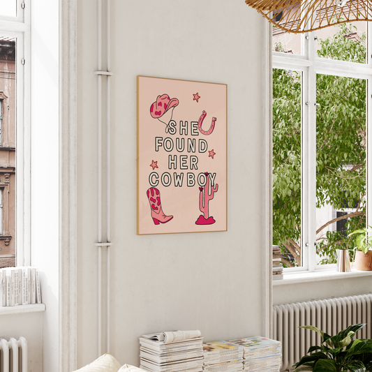 WISDOM & WONDER DESIGNS X GEORGINA ROSE EVENTS | She Found Her Cowboy | Wall Art Print