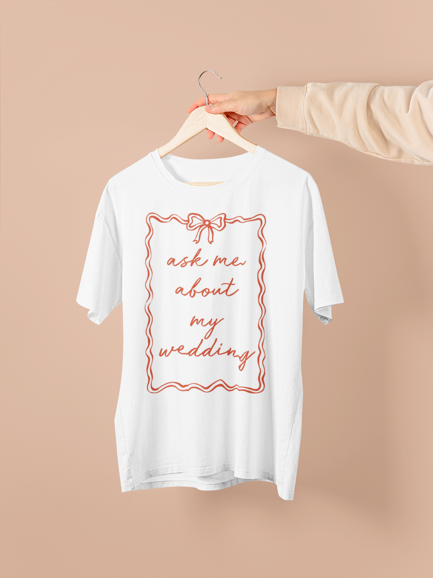 WISDOM & WONDER DESIGNS X GEORGINA ROSE EVENTS | Ask Me About My Wedding | Organic Unisex T Shirt