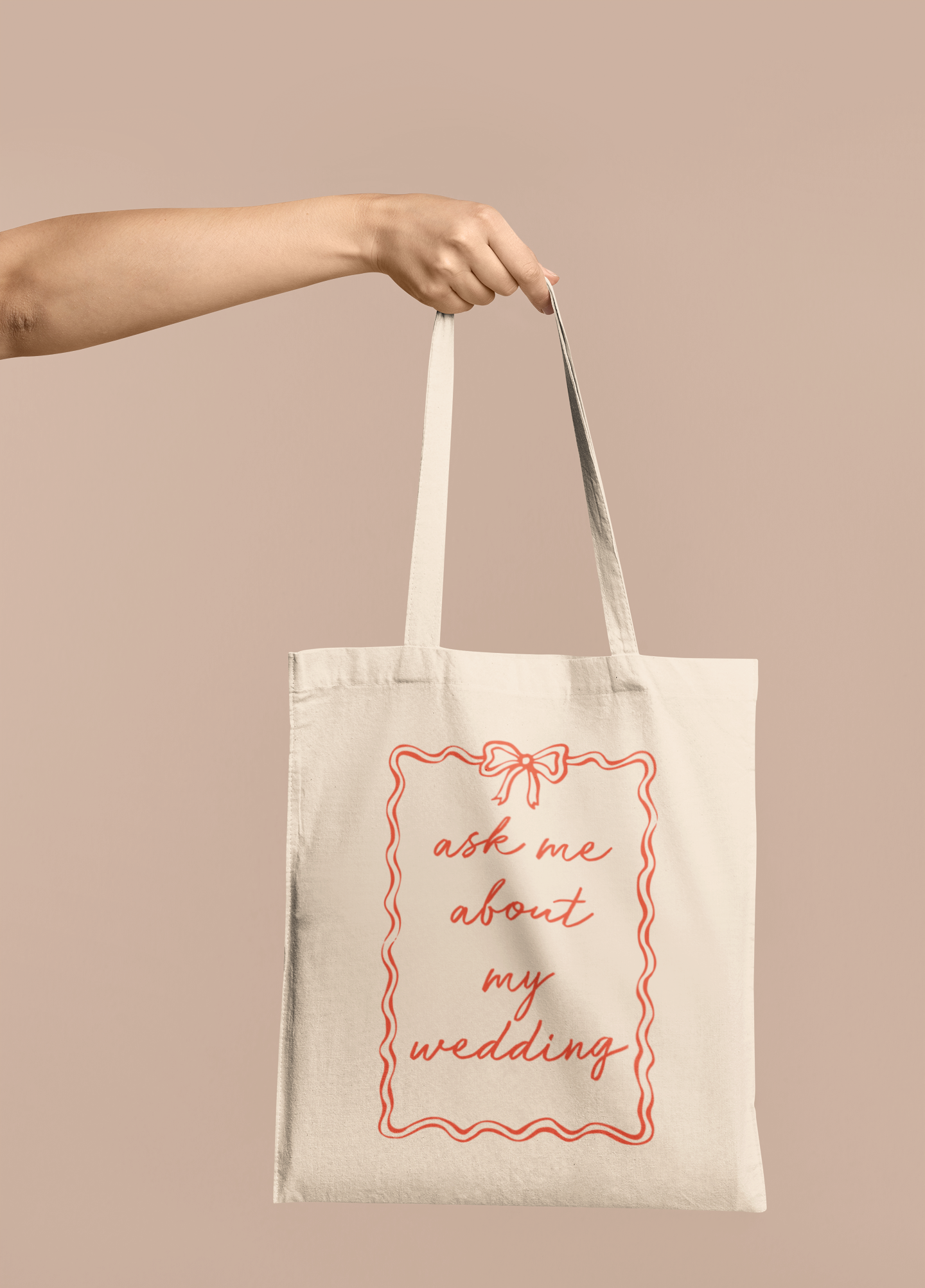Wisdom & Wonder Designs x Georgina Rose Events | Ask Me About My Wedding | Cotton Tote Bag
