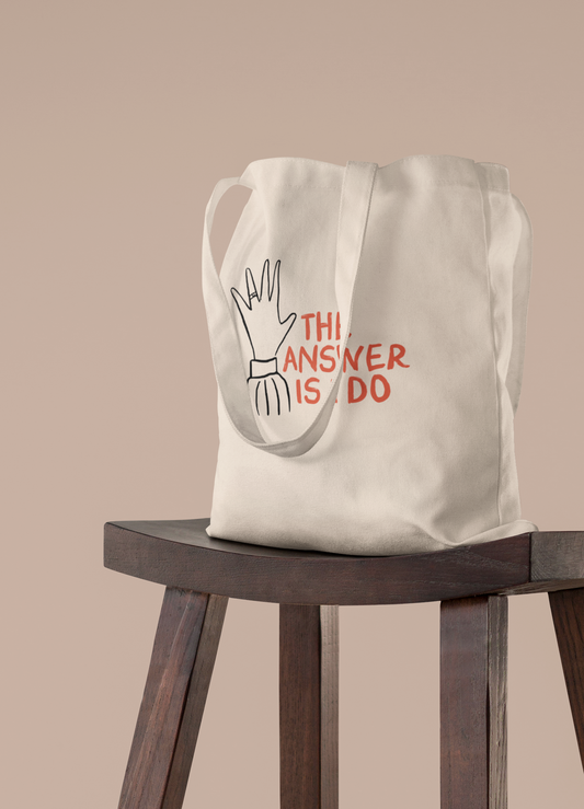 Wisdom & Wonder Designs x Georgina Rose Events | The Answer Is I Do | Cotton Tote Bag