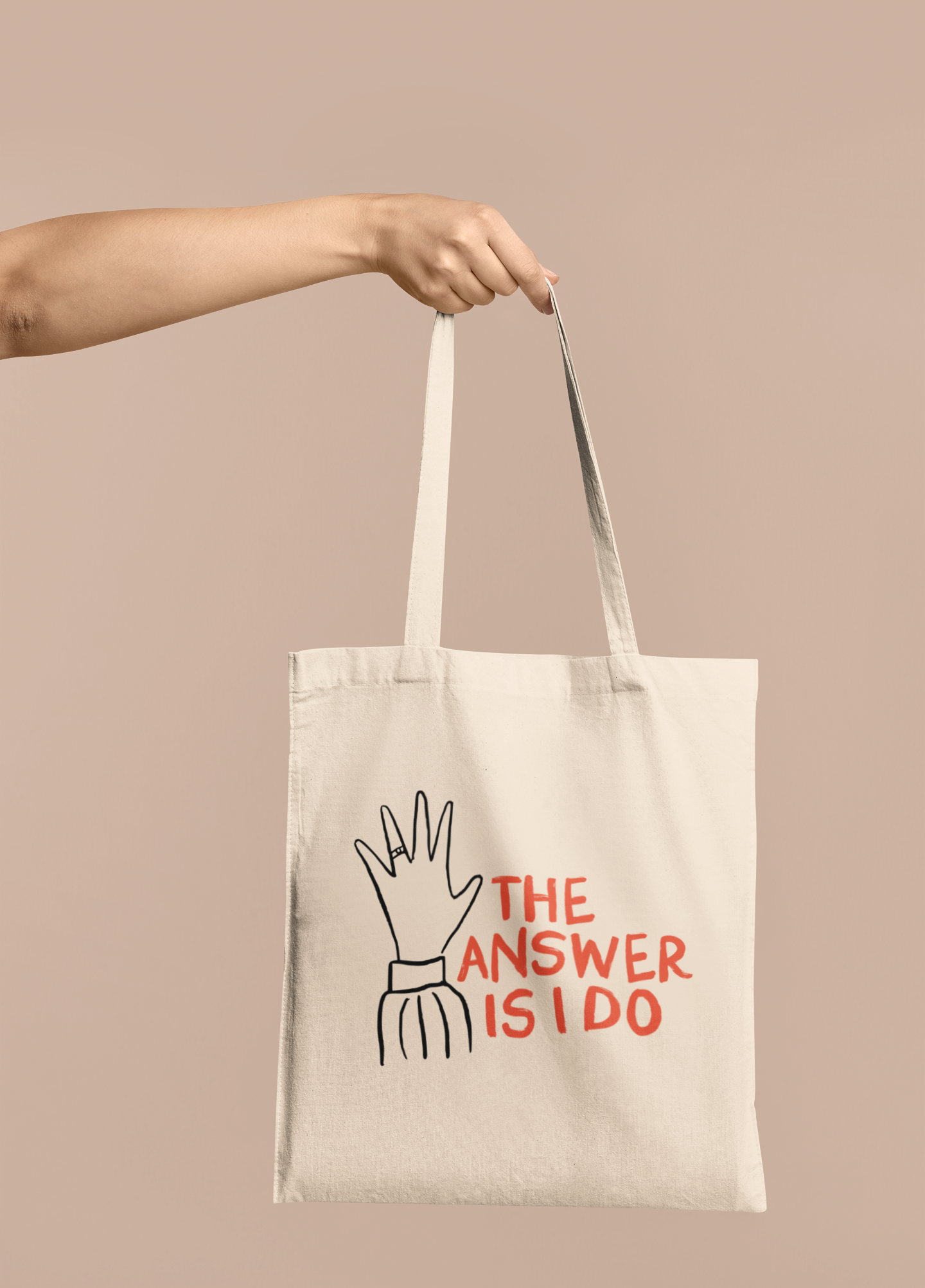 Wisdom & Wonder Designs x Georgina Rose Events | The Answer Is I Do | Cotton Tote Bag
