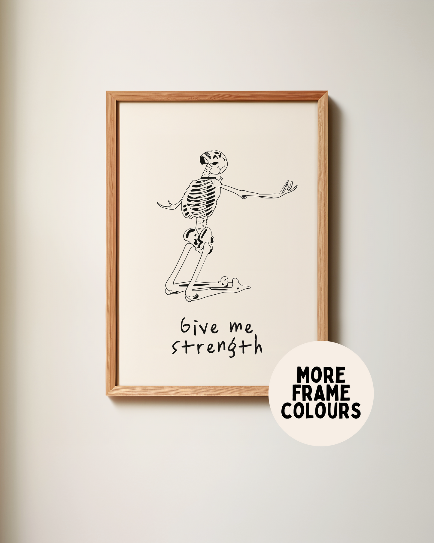 Framed | Give Me Strength | Black and Cream | Art Print