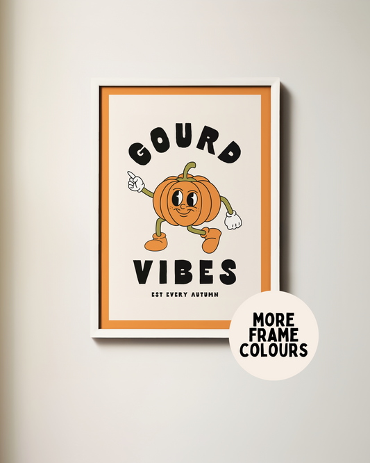 Framed | Gourd Vibes | Ginger, Black and Cream | Art Print