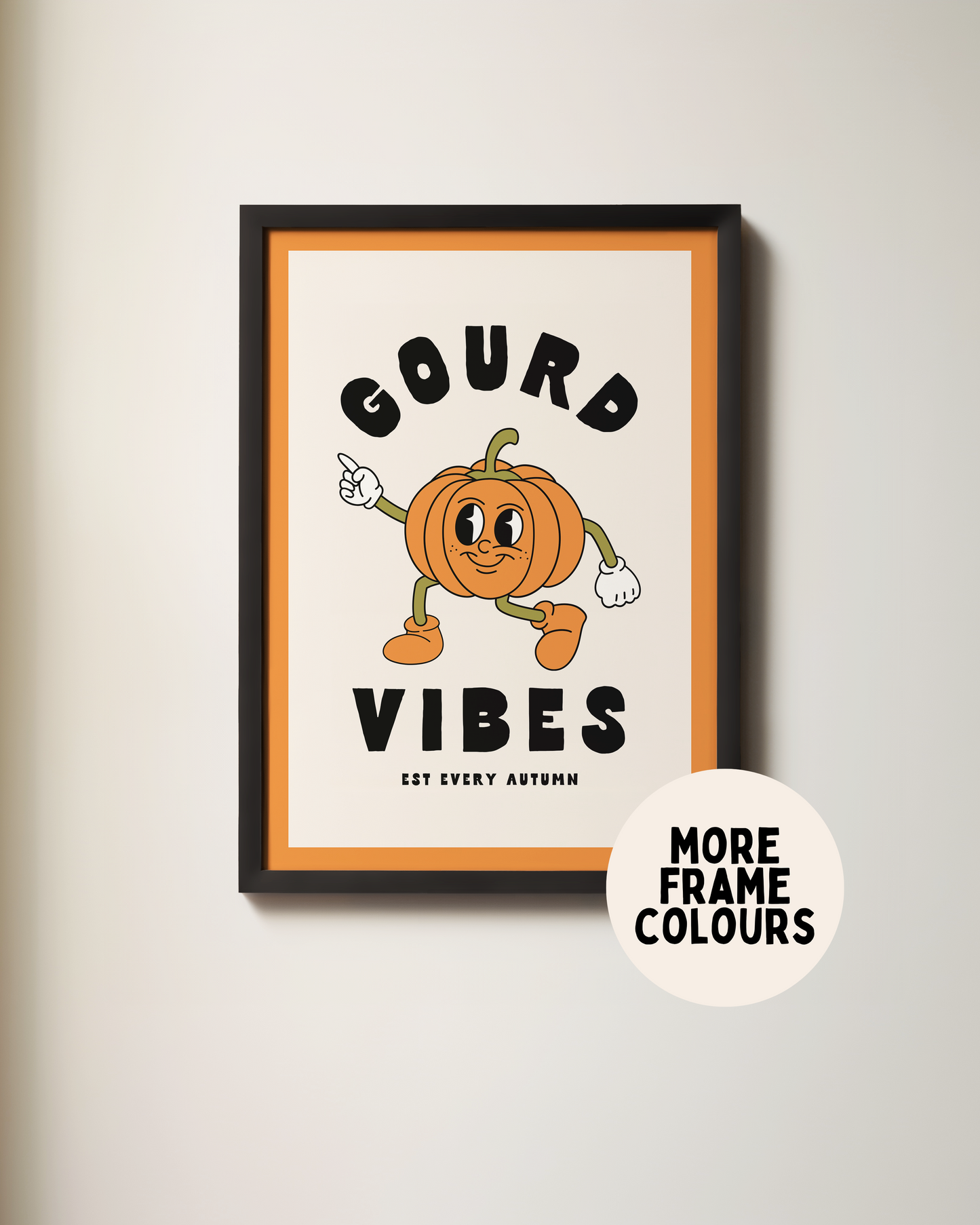 Framed | Gourd Vibes | Ginger, Black and Cream | Art Print