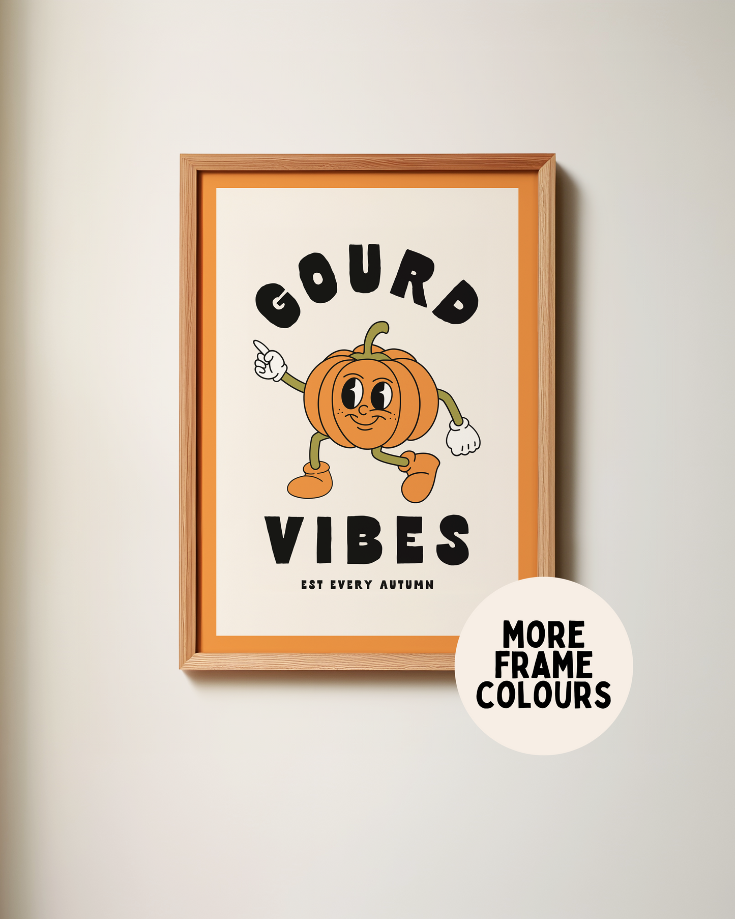 Framed | Gourd Vibes | Ginger, Black and Cream | Art Print