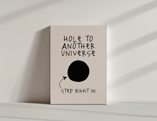 Hole To Another Universe | Black and Cream | Canvas