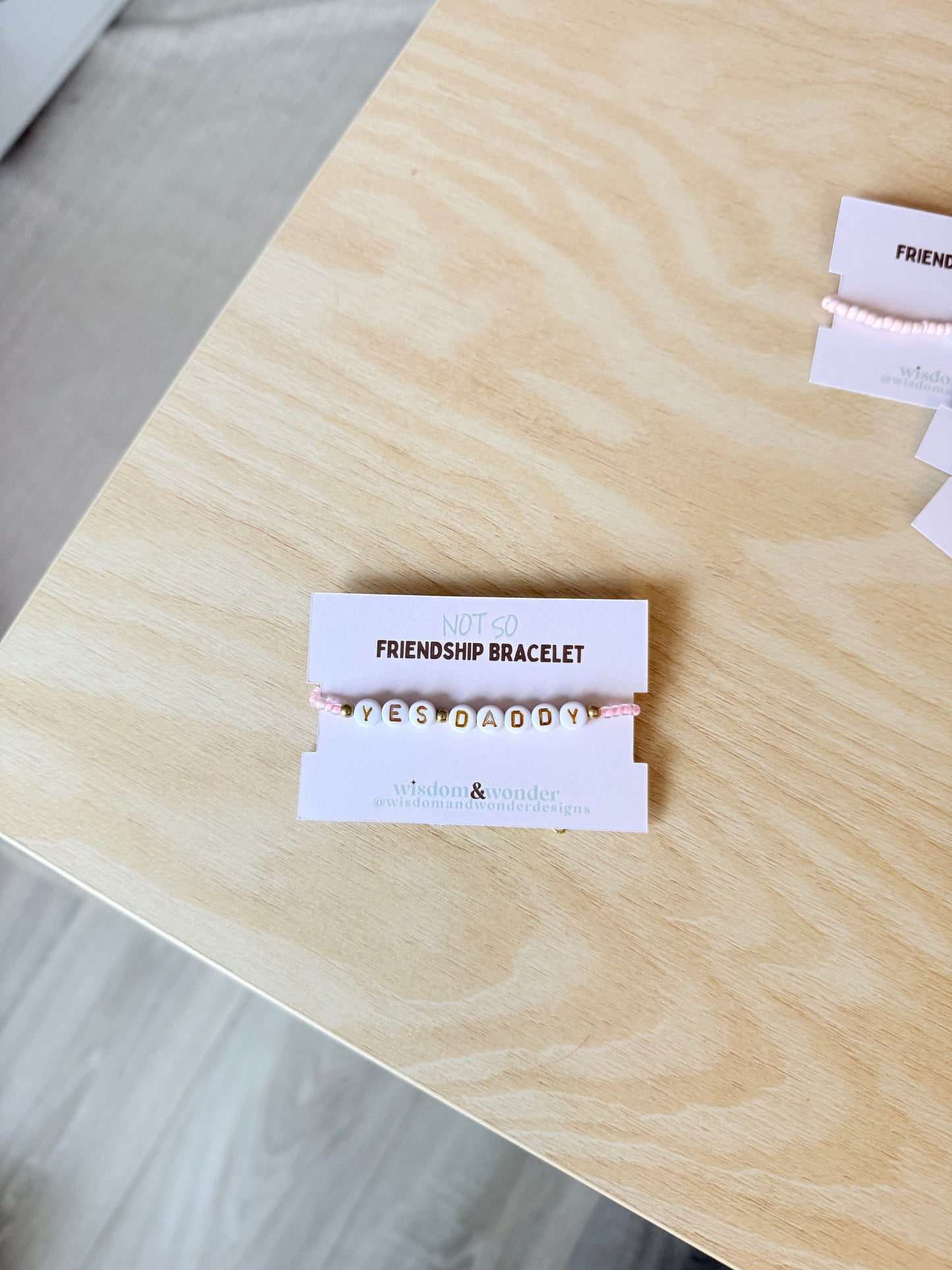 Default Title Bracelet | Yes Daddy | Pink Lemonade | Gold | 'Not So' Friendship Bracelet | Wisdom and Wonder Designs