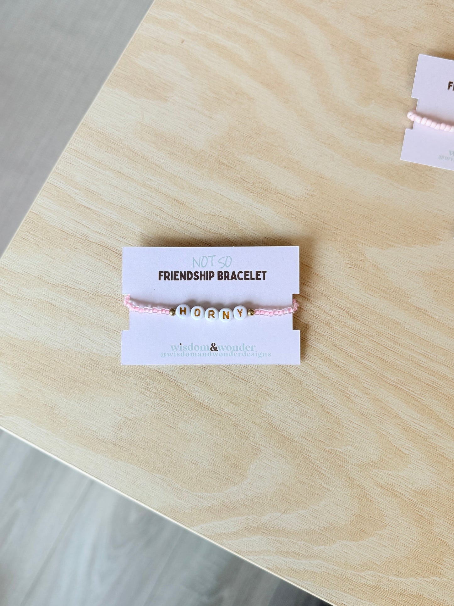 Default Title Bracelet | Horny | Pink Lemonade | Gold | 'Not So' Friendship Bracelet | Wisdom and Wonder Designs