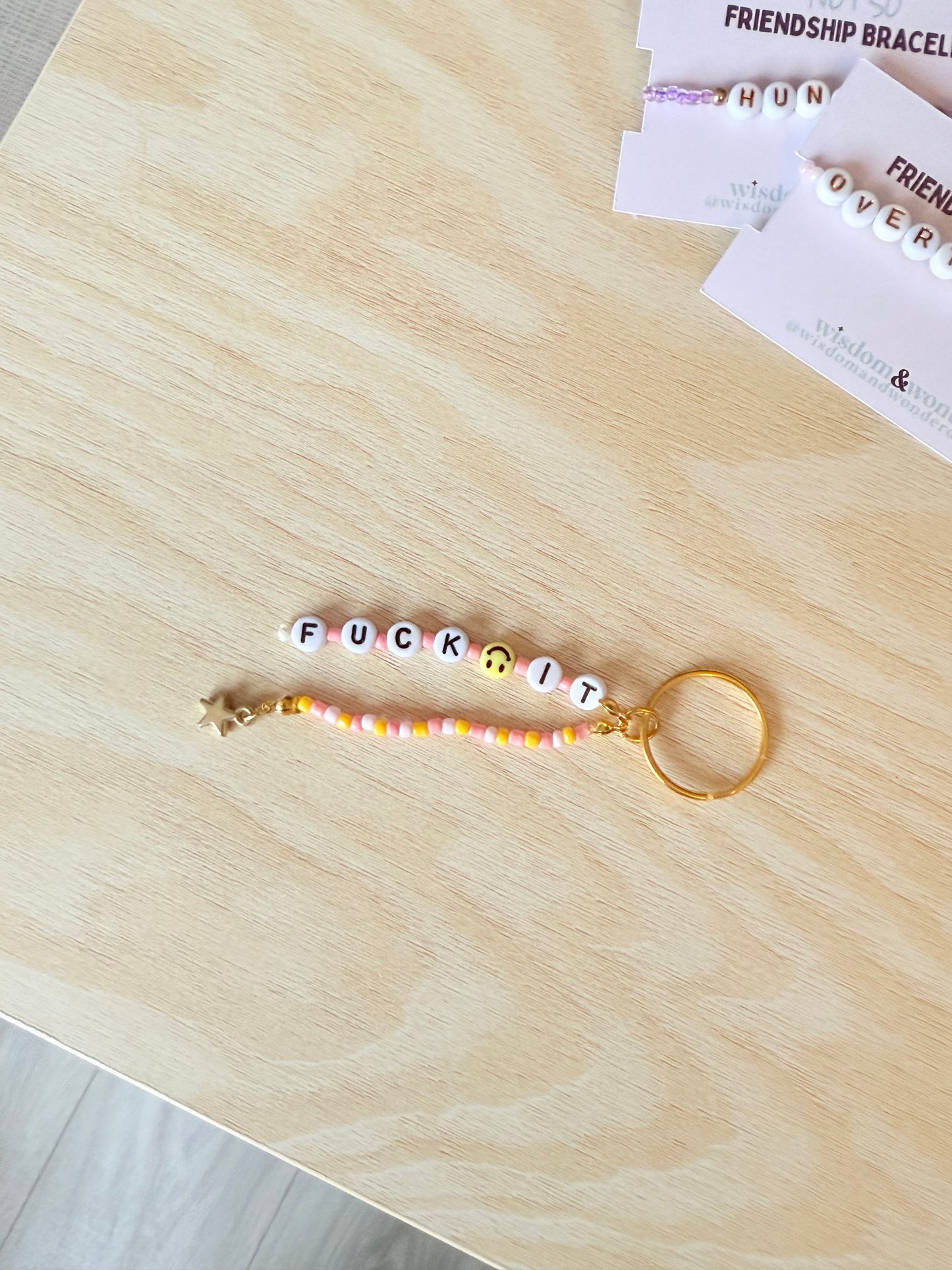 Default Title Bracelet | Fuck It | Tutti Frutti | Gold | 'Not So' Friendship Keyring | Wisdom and Wonder Designs