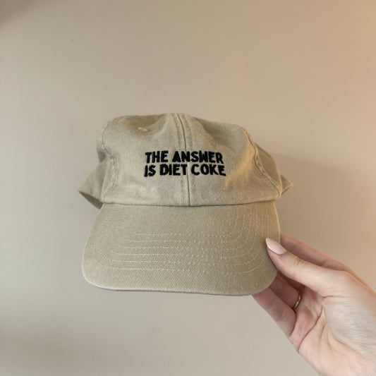 The Answer Is Diet Coke | Vintage Low Profile Cap